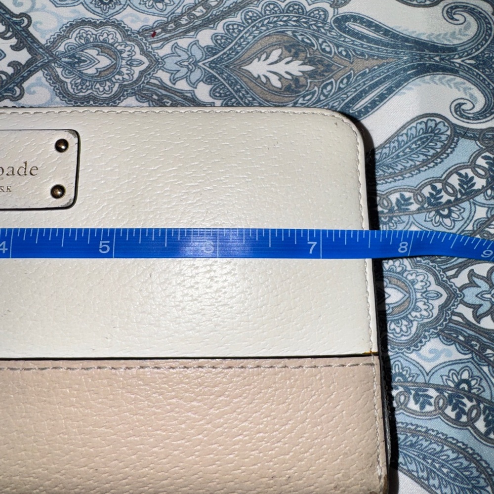 kate spade Two-Tone Cream and Beige Zip Wallet - Picture 9 of 9
